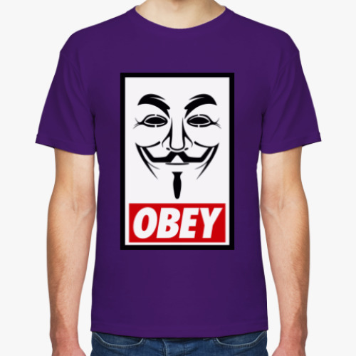 Футболка с принтом Obey anonymous