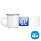 Кружка металлическая белая (круговая запечатка)