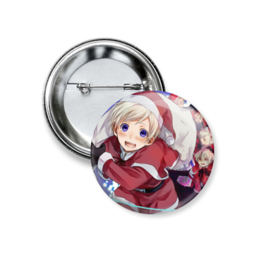 Значок 37мм с принтом Новый год ,аниме ,арт