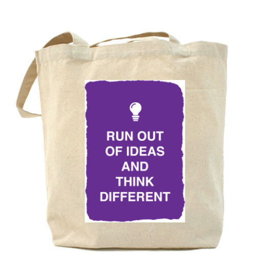 Сумка шоппер с принтом Run out of ideas and think
