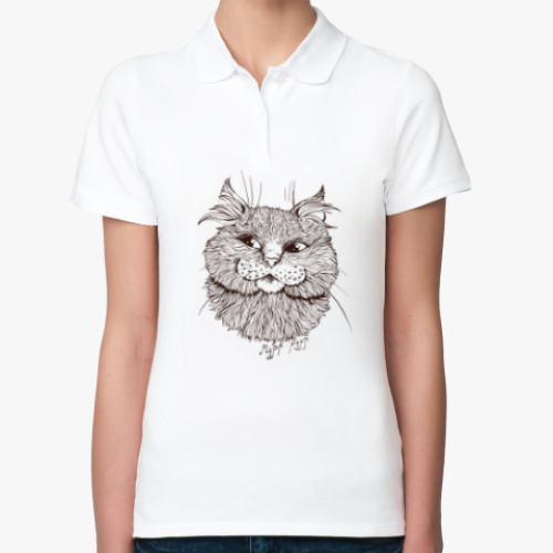 Женская рубашка поло (печать) с принтом Муррчание