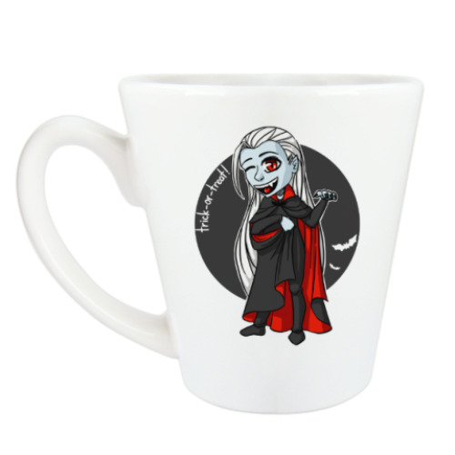 Чашка Латте с принтом Вампир