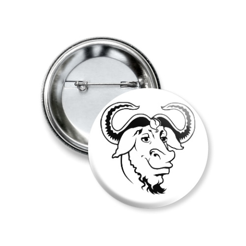 Значок 37мм с принтом GNU
