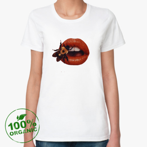 Женская футболка из органик-хлопка с принтом Beyond beauty