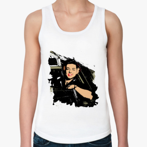 Женская майка с принтом летчица