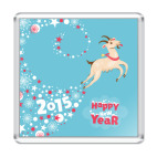 Магнит 6.5 x 6.5 см Новогодняя козочка 2015