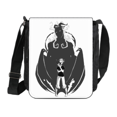 Сумка на плечо (мини-планшет) с принтом Среди демонов