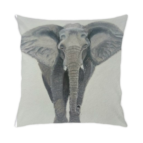 Подушка с принтом Слон