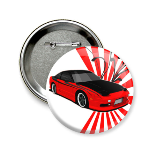 Значок 58мм с принтом Nissan 240sx