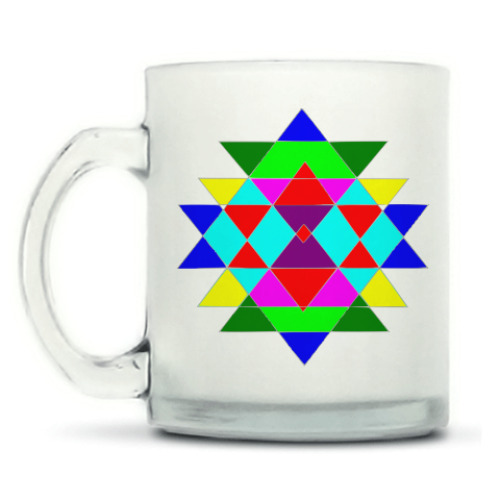 Кружка матовая с принтом Треугольная абстракция