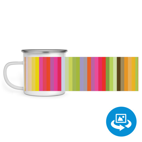 Эмалированная кружка (круговая запечатка) с принтом Флюид