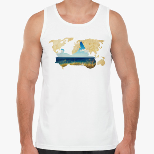 Майка с принтом Мотопейзаж