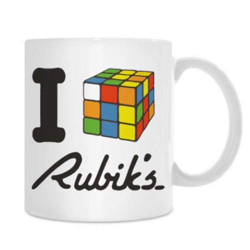 Кружка с принтом I love Rubiks Cube | Кубик Рубика