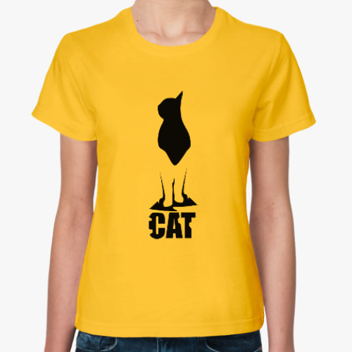 Женская футболка с принтом Кошачья семья