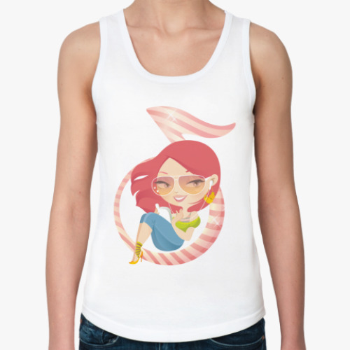 Женская майка с принтом Девушка