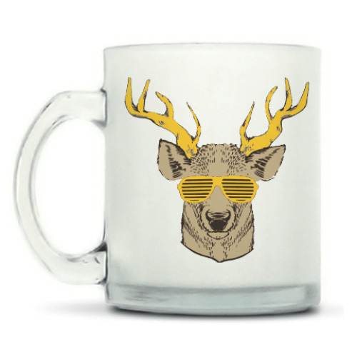 Кружка матовая Олень Хипстер в очках