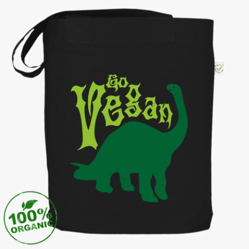 Сумка шоппер с принтом Go Vegan