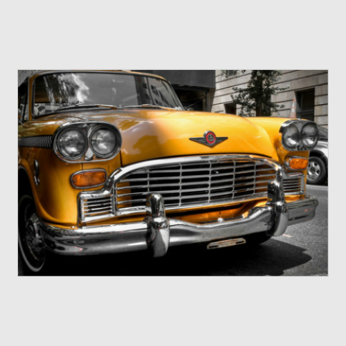 Постер с принтом Жёлтое такси Нью-Йорка