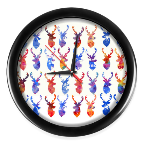 Настенные часы с принтом Олени