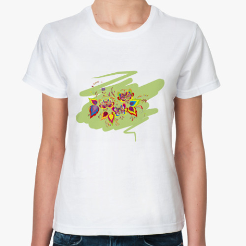 Классическая футболка с принтом flowers