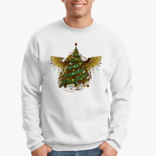 Свитшот с принтом Стимпанк ёлочка