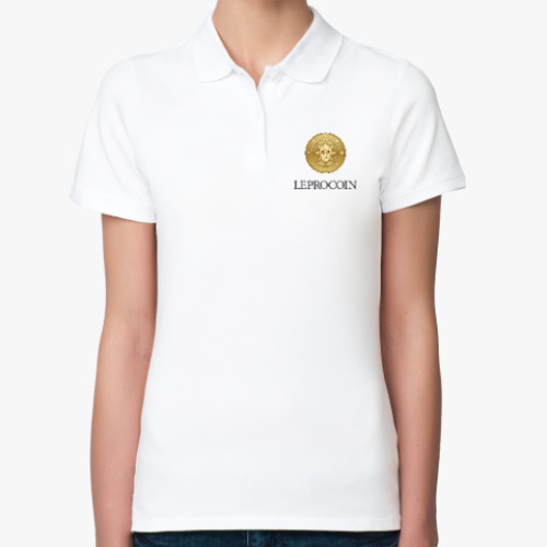 Женская рубашка поло (печать) с принтом Leprocoin
