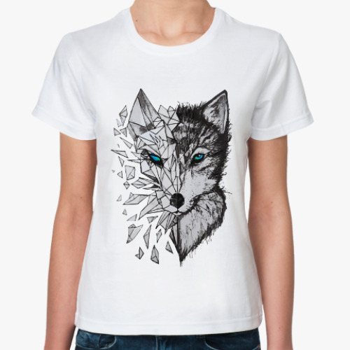 Классическая футболка с принтом Хаски