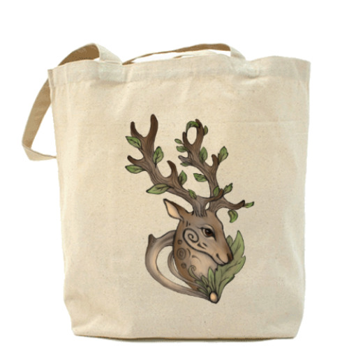 Сумка шоппер с принтом Олень-друид