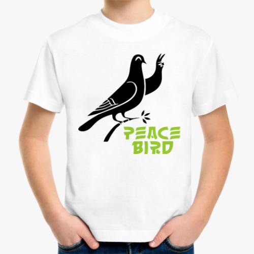 Детская футболка с принтом Peace Bird