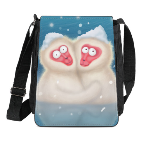 Сумка-планшет с принтом Макаки-Обнимаки