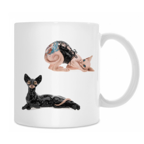 Кружка с принтом Котейка-сфинкс
