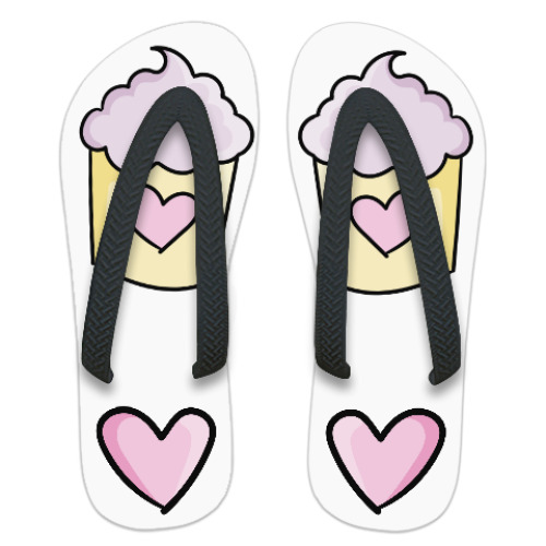 Шлепанцы (сланцы) с принтом Сладости/Sweets