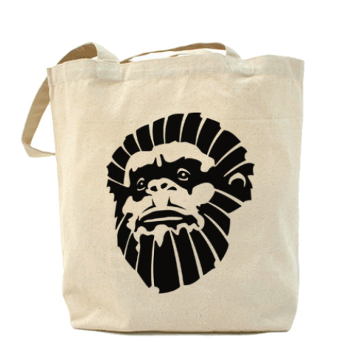 Сумка шоппер с принтом Лицо обезьяны