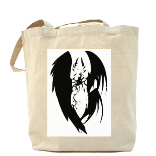 Сумка шоппер с принтом Тень ангела