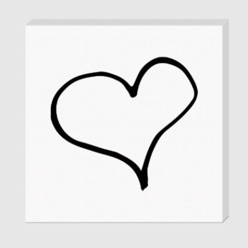 Холст с принтом Чернильное сердце