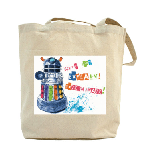 Сумка шоппер с принтом Доктор Кто. Далек. Хотите чаю?