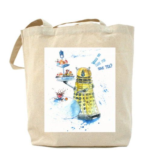 Сумка шоппер с принтом Доктор Кто. Далек. Хотите чаю?