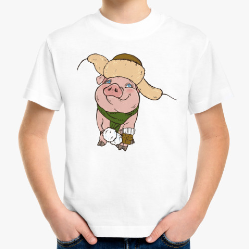 Детская футболка с принтом Год кабана
