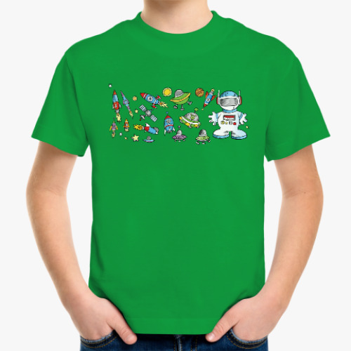 Детская футболка с принтом Космические штуки