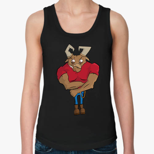 Женская майка с принтом Бык