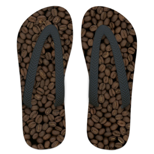 Шлепанцы (сланцы) с принтом  'Кофе'