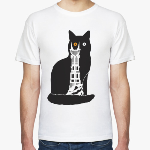 Футболка с принтом Кот с оком Саурона