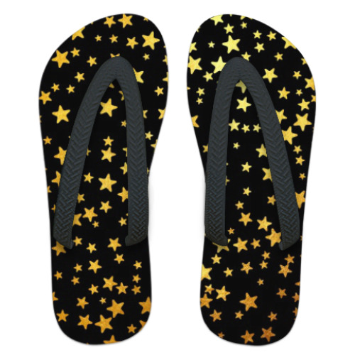Шлепанцы (сланцы) с принтом Золотые звезды