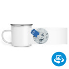 Кружка металлическая белая (круговая запечатка)