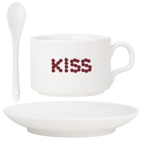 Кофейный набор с принтом Поцелуй
