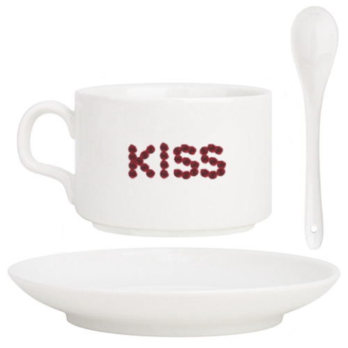Кофейный набор с принтом Поцелуй