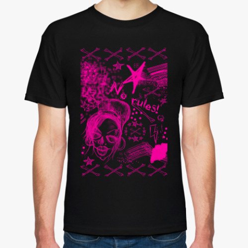 Футболка с принтом Be grunge! Гранж. Взрыв цвета.