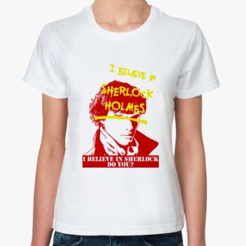 Классическая футболка с принтом Шерлок(Sherlock)