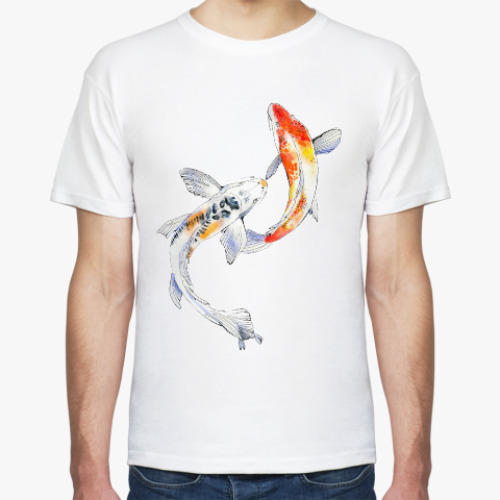 Футболка с принтом Карпы кои