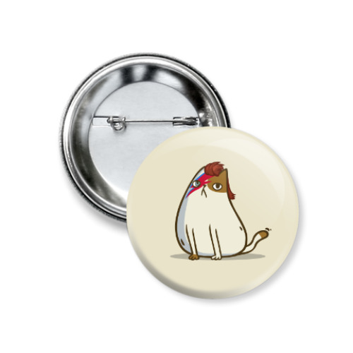 Значок 37мм с принтом Боуикот — Пятничный Котик №38